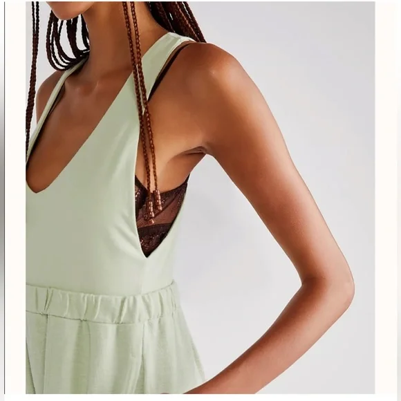 Free People Beach Kyle One Piece Green Jumpsuit Romper - Picture 14 of 16